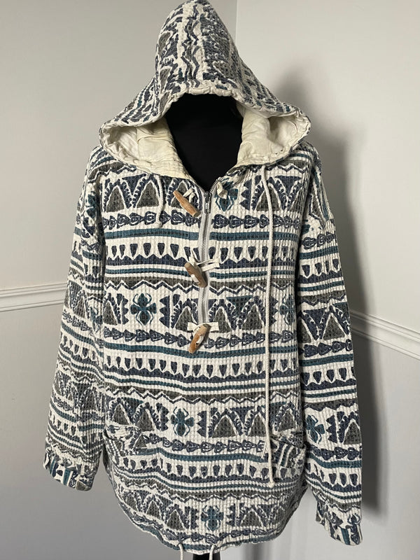 Blue/Cream Hoodie, XL