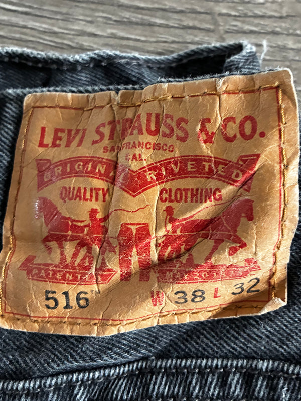Vintage Levi's 516, Black, Label - W38, L32, Actual Size - W37 L31