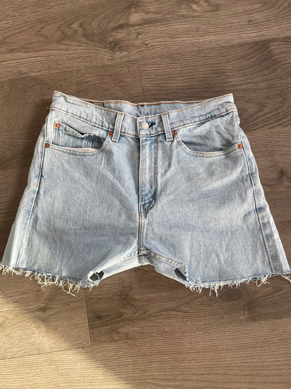 Vintage Up-cycled Levi's 505 Shorts, Light Blue, W31 L3.5