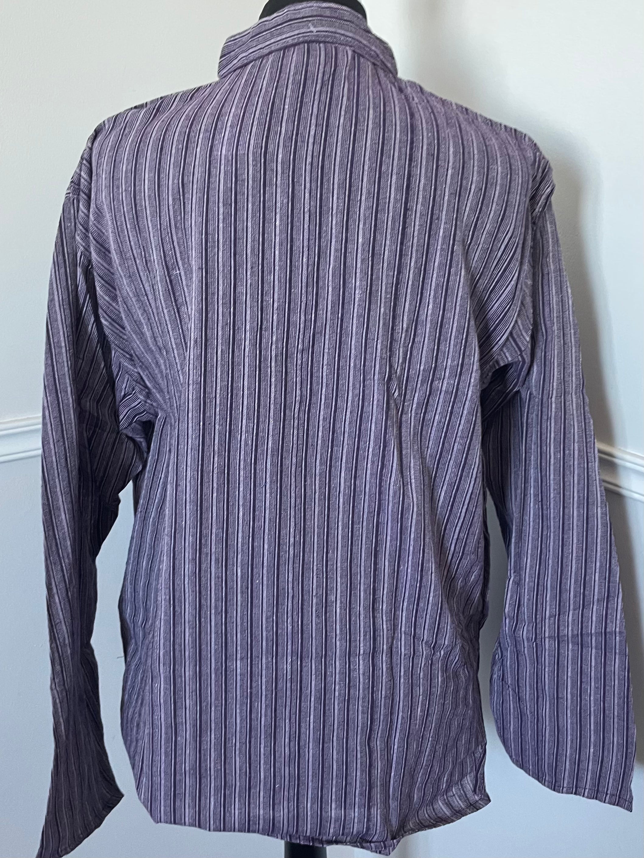 Purple Stripe Cotton Shirt, S/M