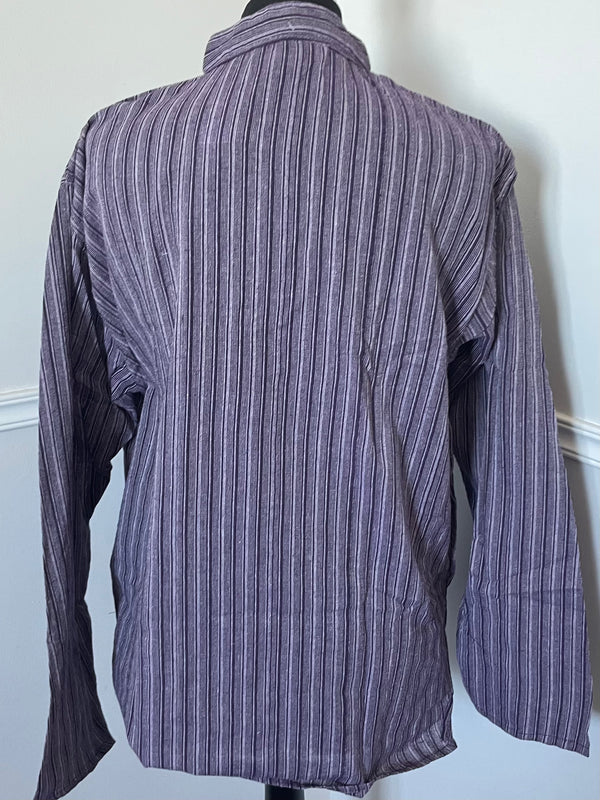 Purple Stripe Cotton Shirt, L