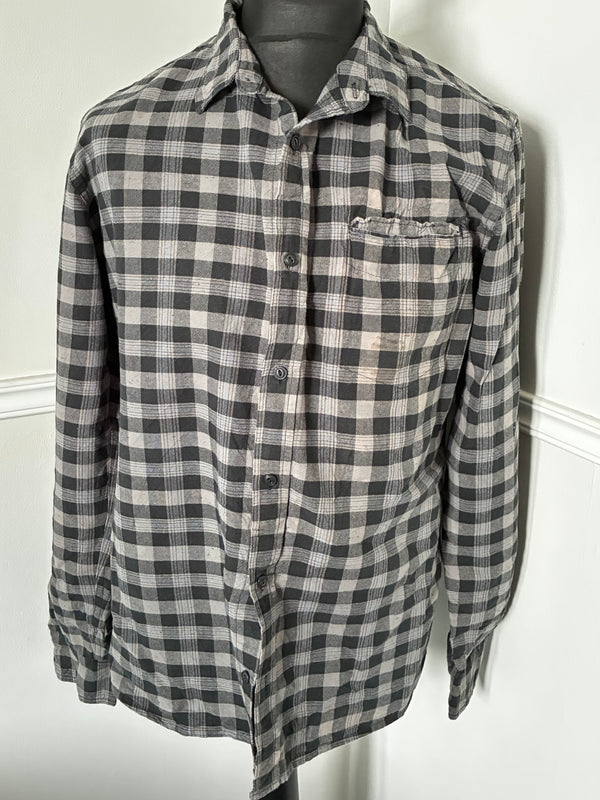 Thin Levis Black/Grey Checked Flannel, 45" chest