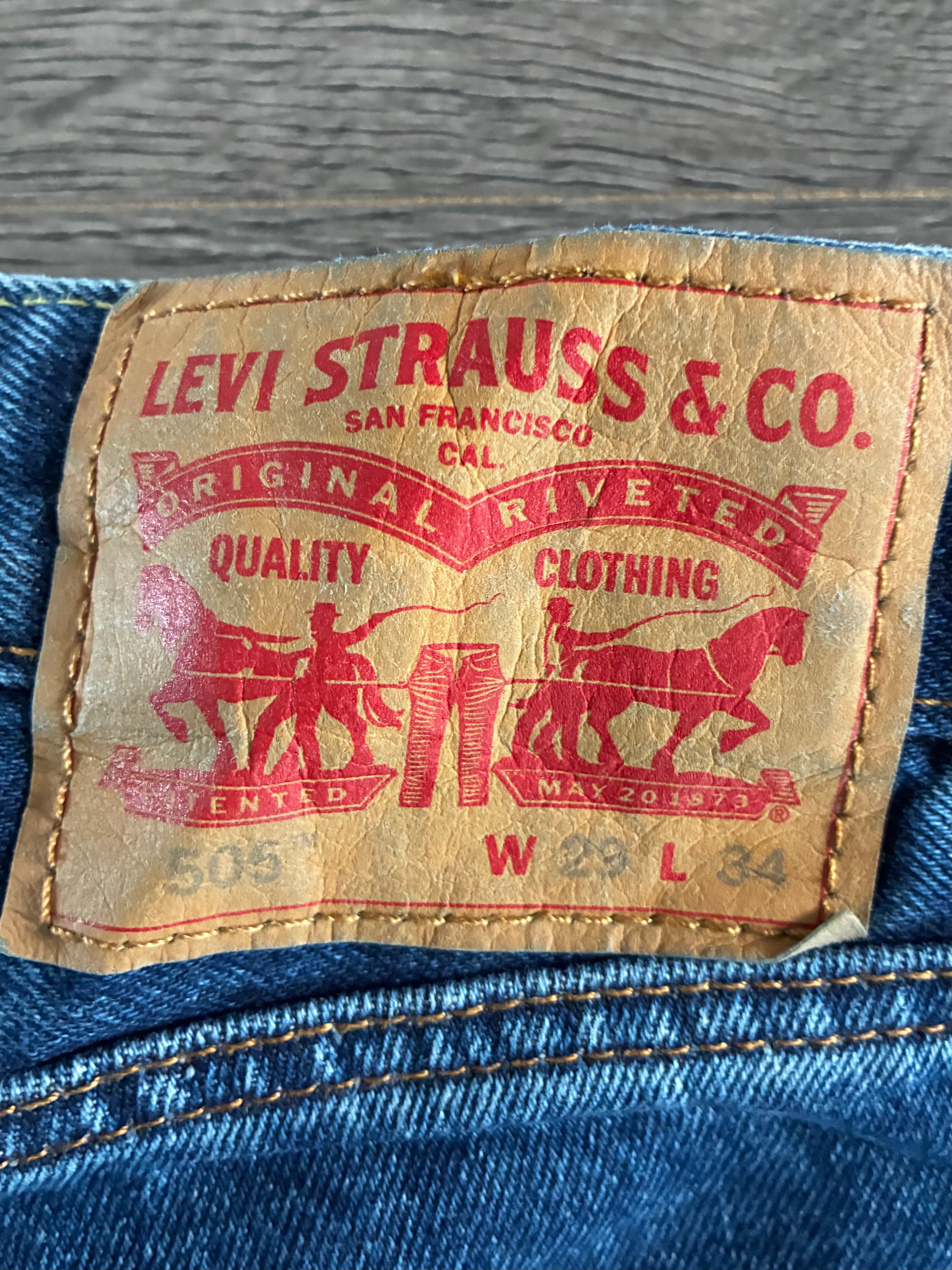 Vintage Levi's 505, Dark Blue, Label - W29, L34, Actual Size - W30, L34