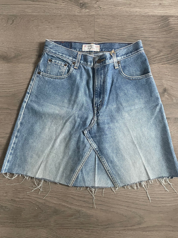 Vintage Up-cycled Levi's Relaxed fit Skirt, Blue, Waist 29" Length 19"
