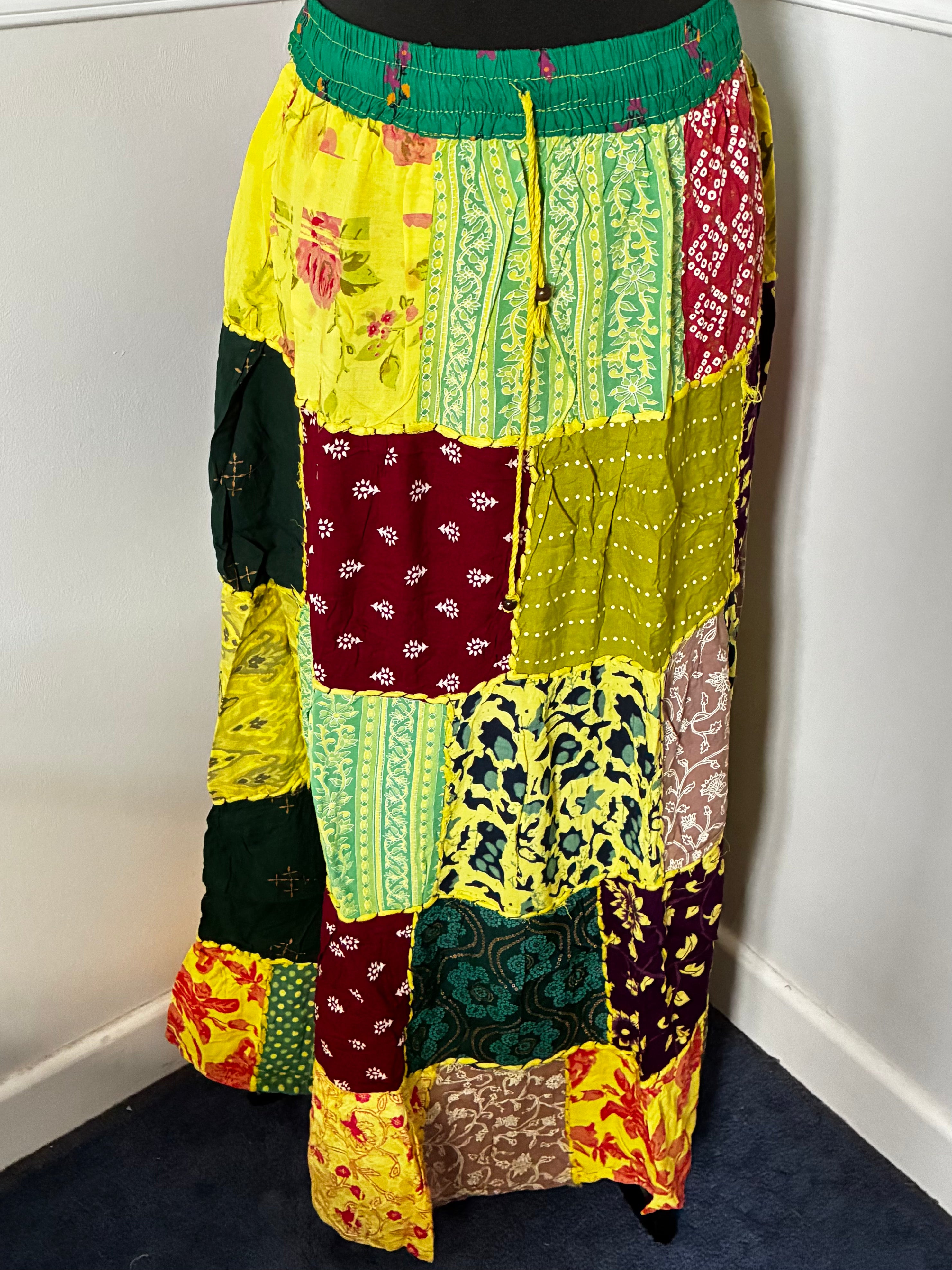 Yellow/Green Patchwork Skirt