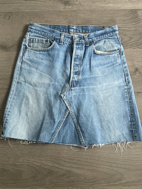 Vintage Up-cycled Levi's 501 Skirt, Blue, Waist 32" Length 20"