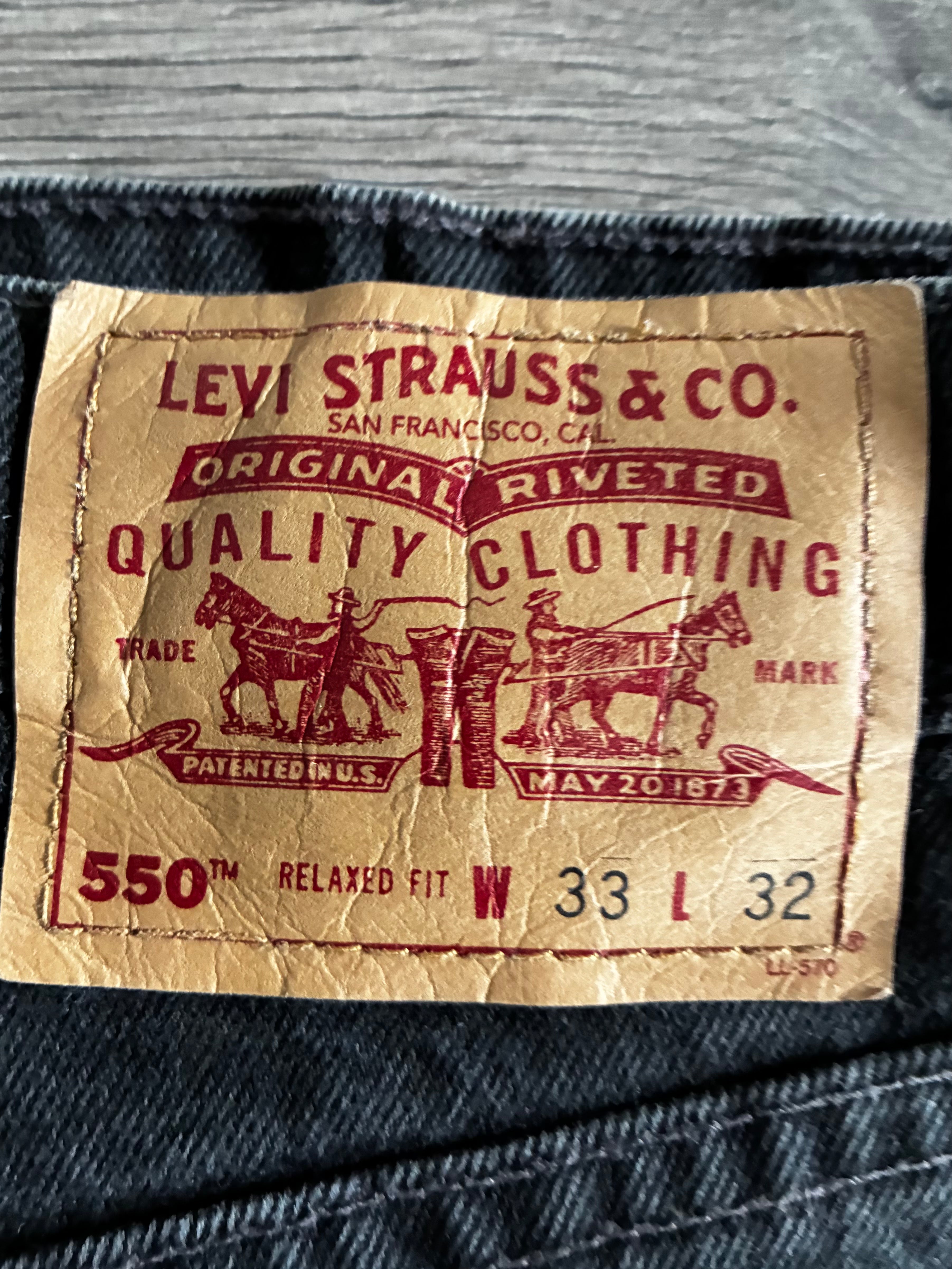 Vintage Levi's 550, Black, Label - W33, L32 Actual Size - W31, L32