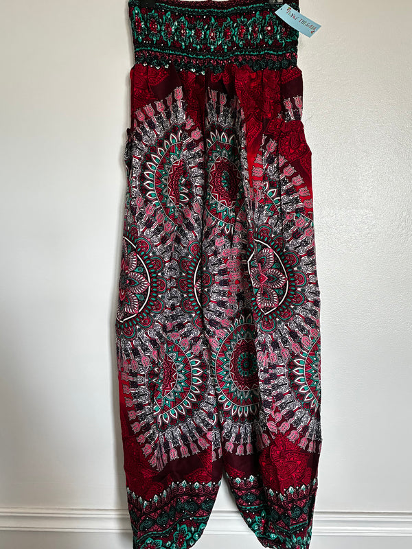 Red Circles Harem Trousers