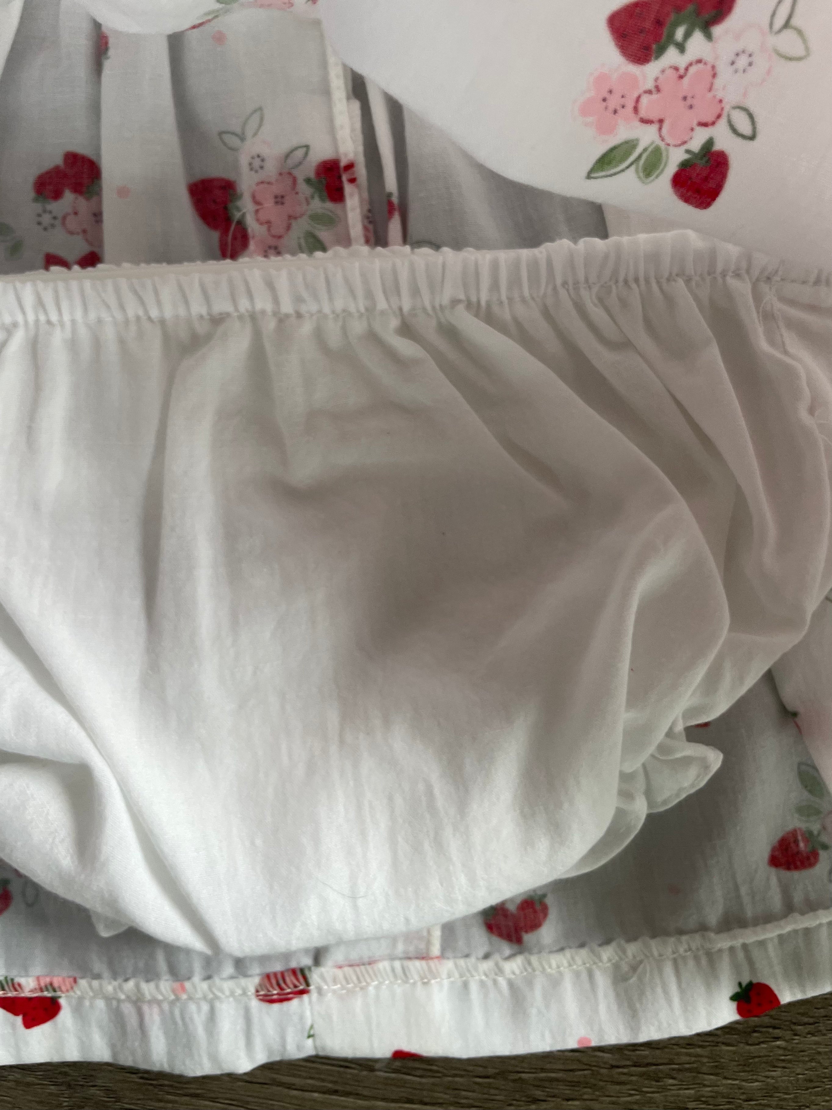 Strawberry dress with headband and knickers (3-6mths)
