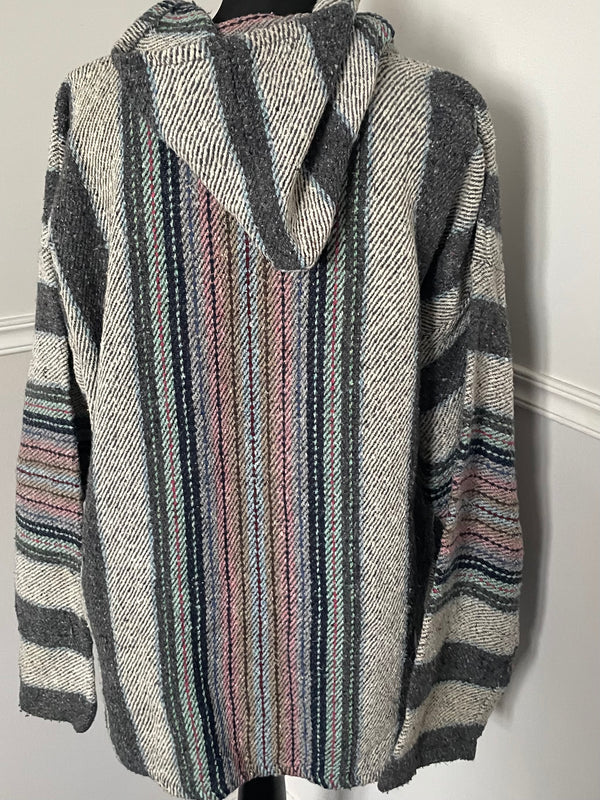 Cream/GreyPink Baja Hoodie, XL