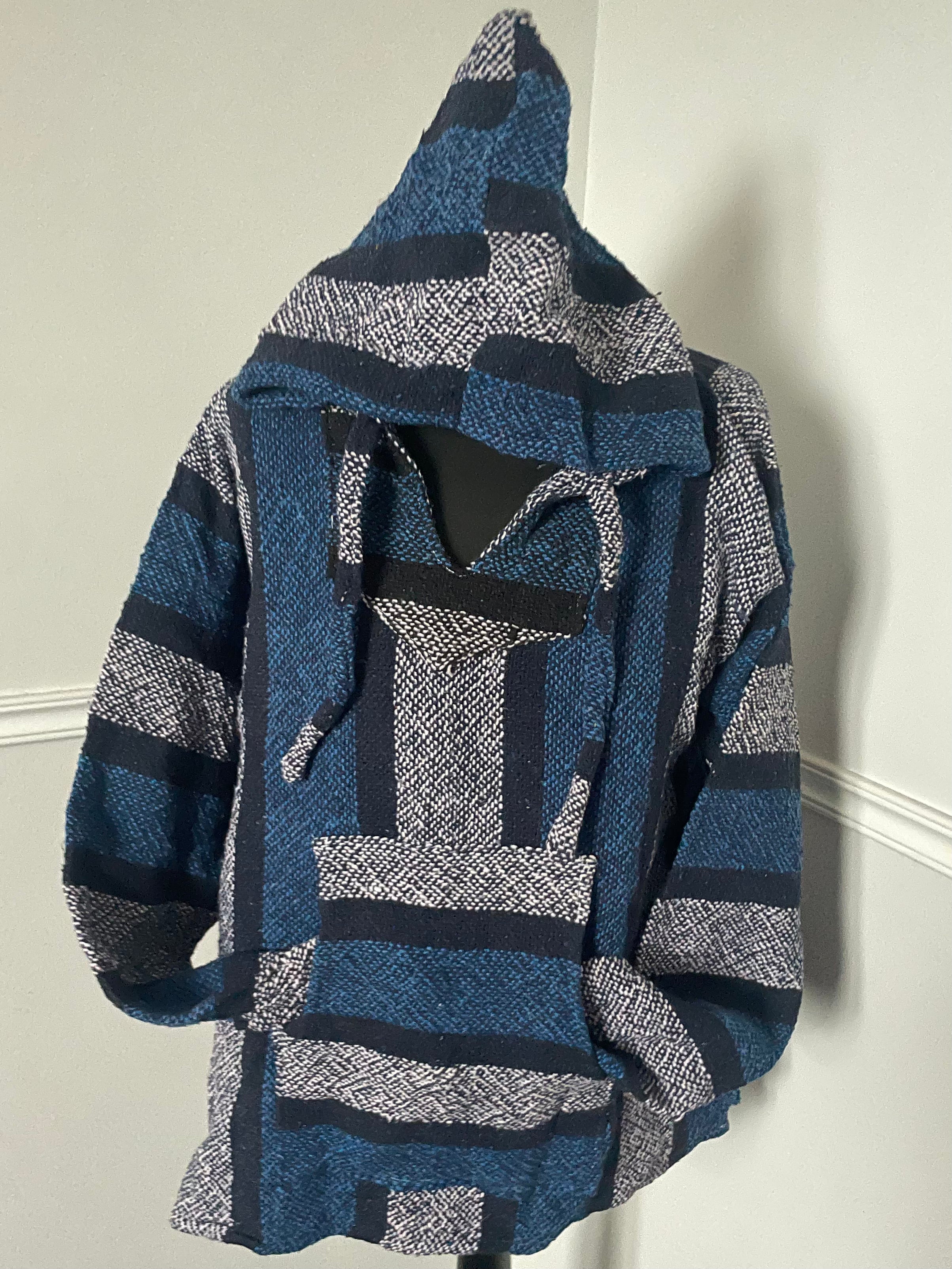 Blue Stripe Baja Hoodie, M