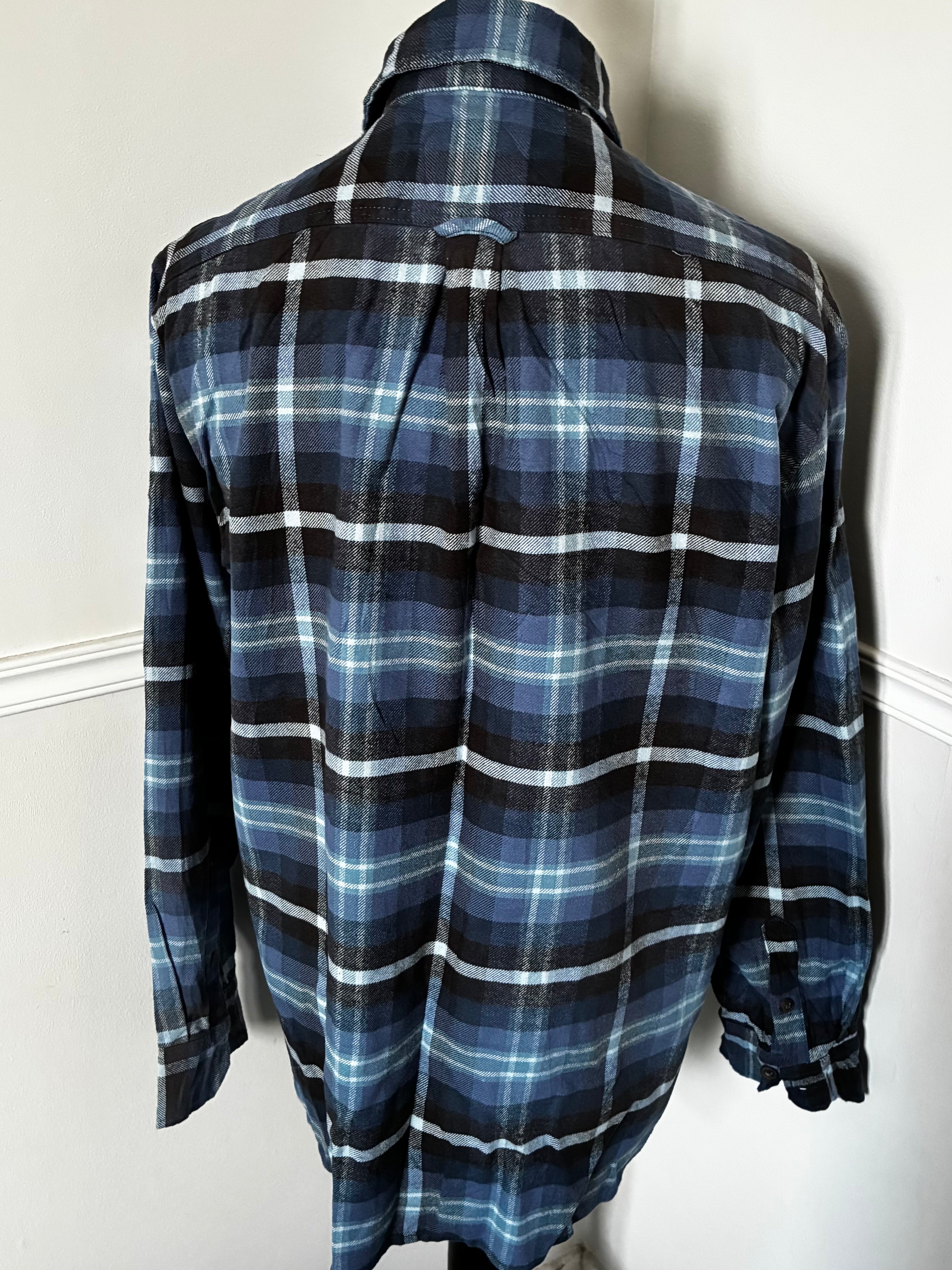 Thick Blue Checked Flannel, XL