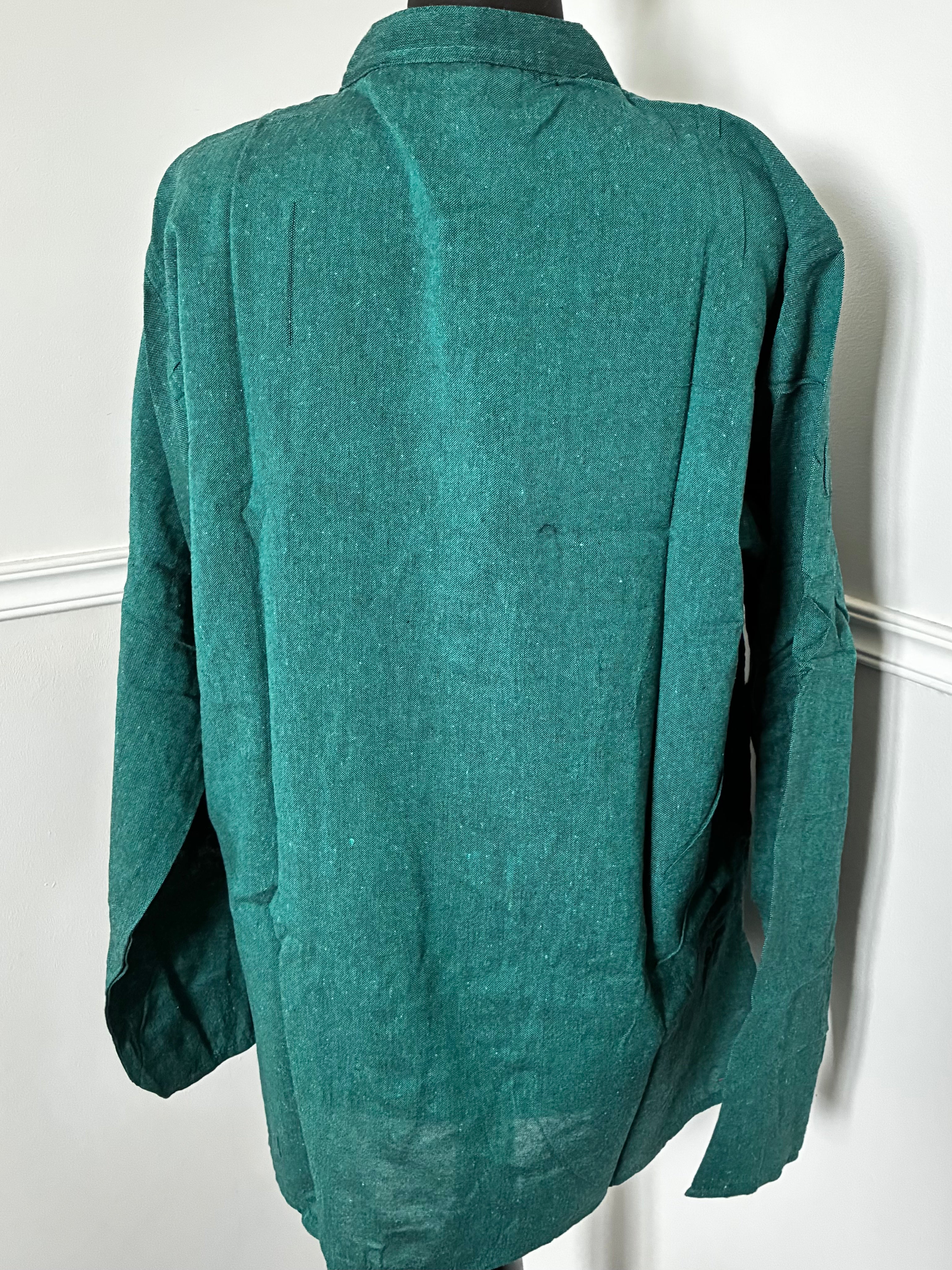 Teal Cotton Shirt, XXL