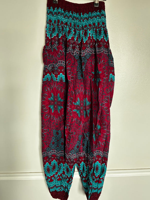 Burgundy/Turquoise Flower Harems