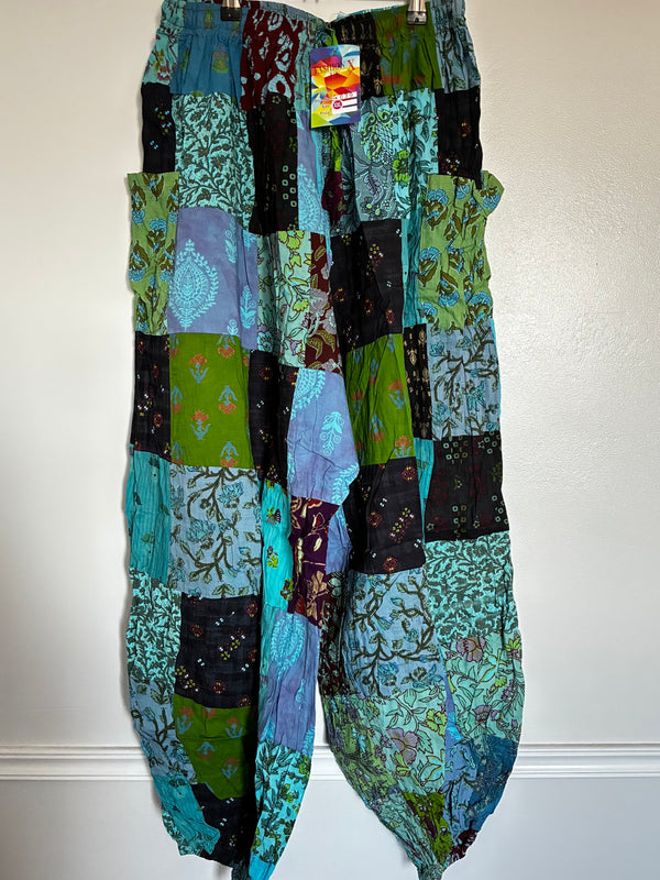 Turquoise Patchwork Harem Trousers