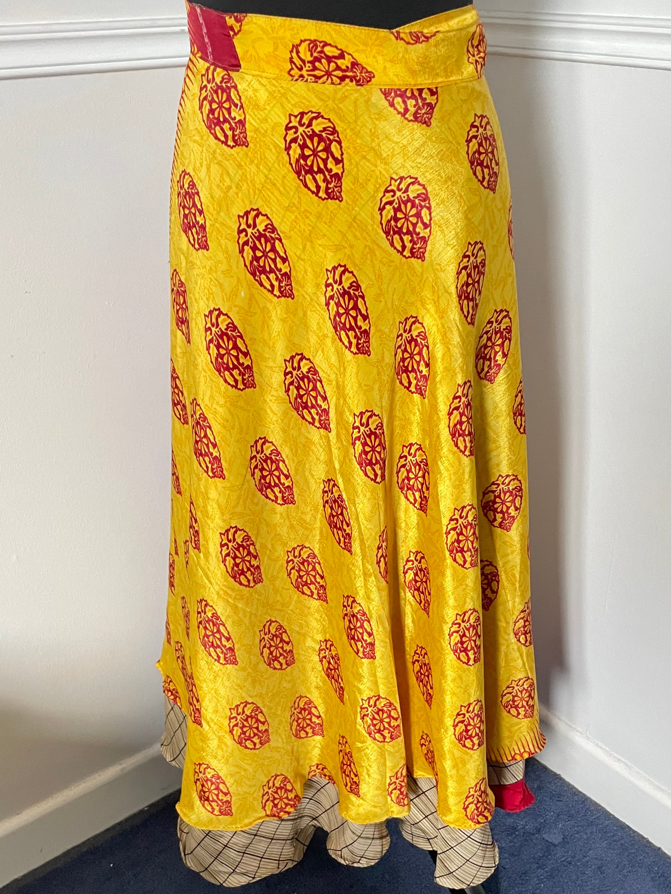 Recycled Reversible Saree Wrap Skirt