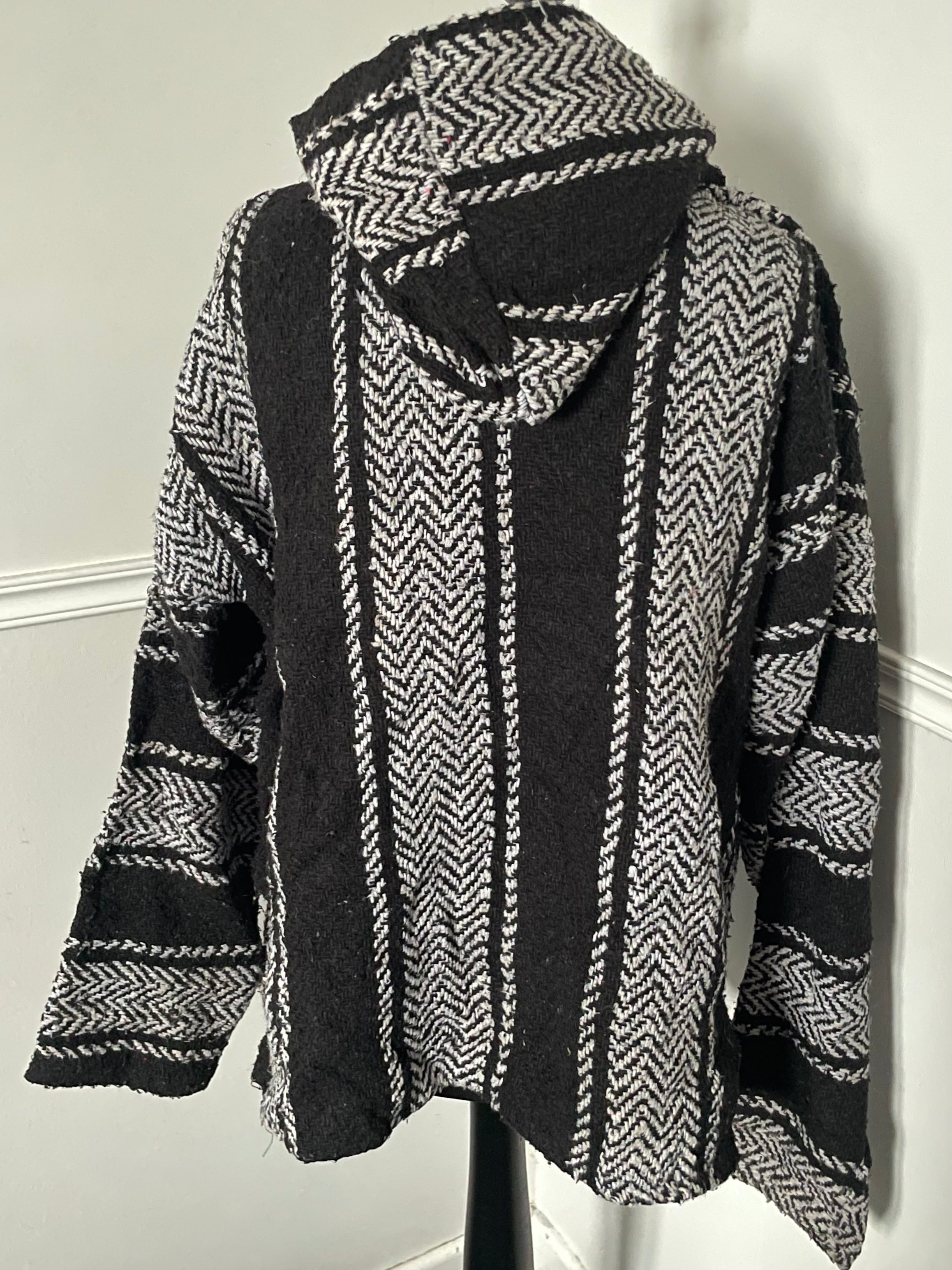 Black/White Baja Hoodie, L