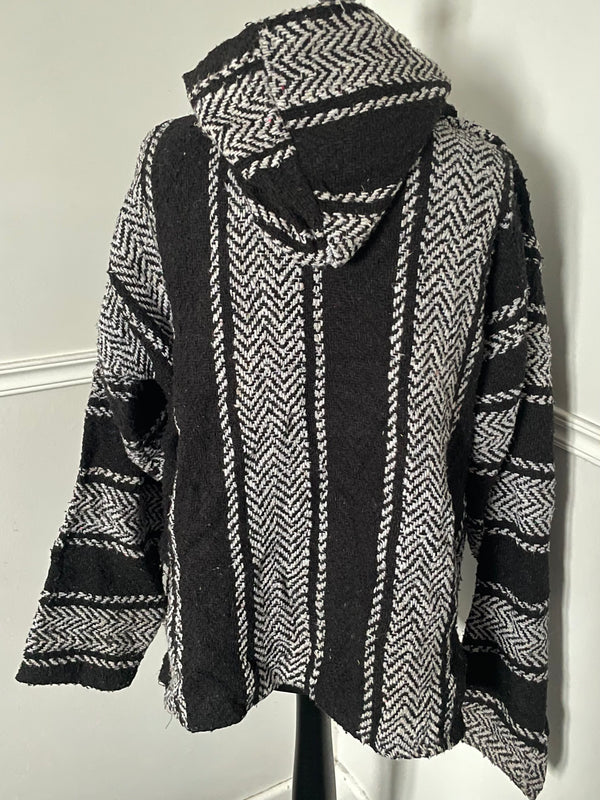 Black/White Baja Hoodie, M