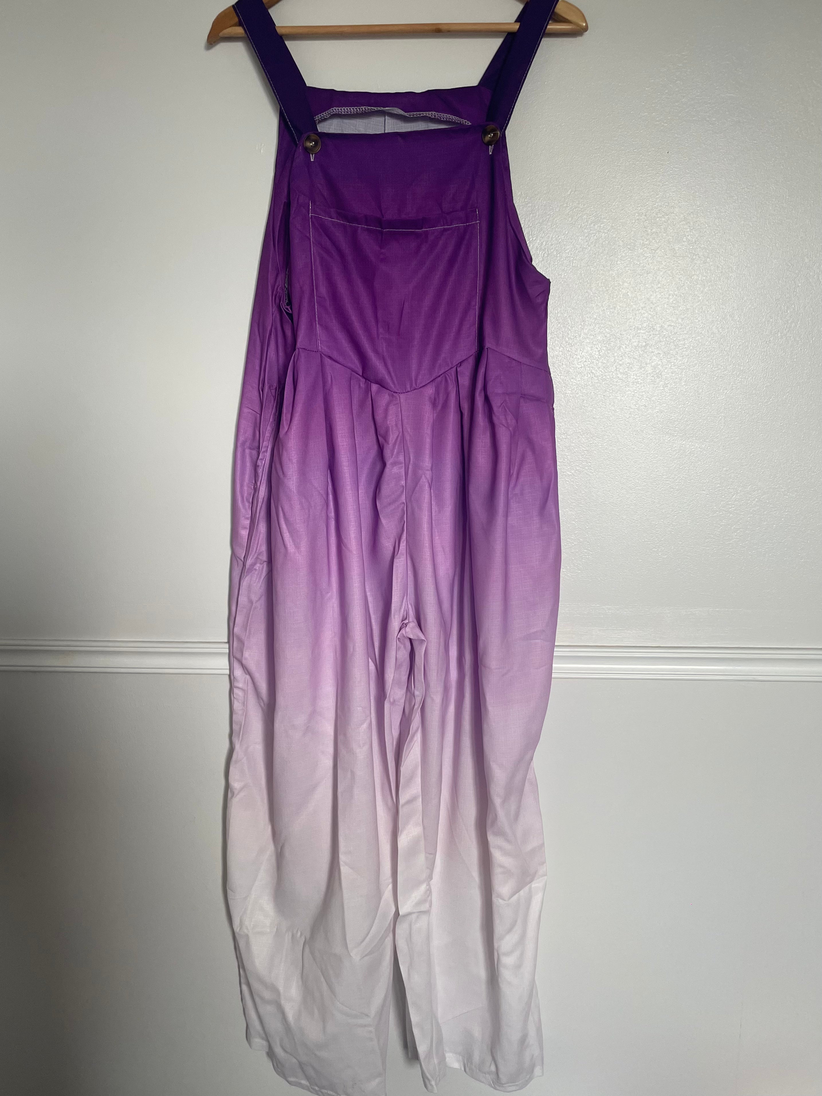Purple/White Ombré Dungarees, XXL