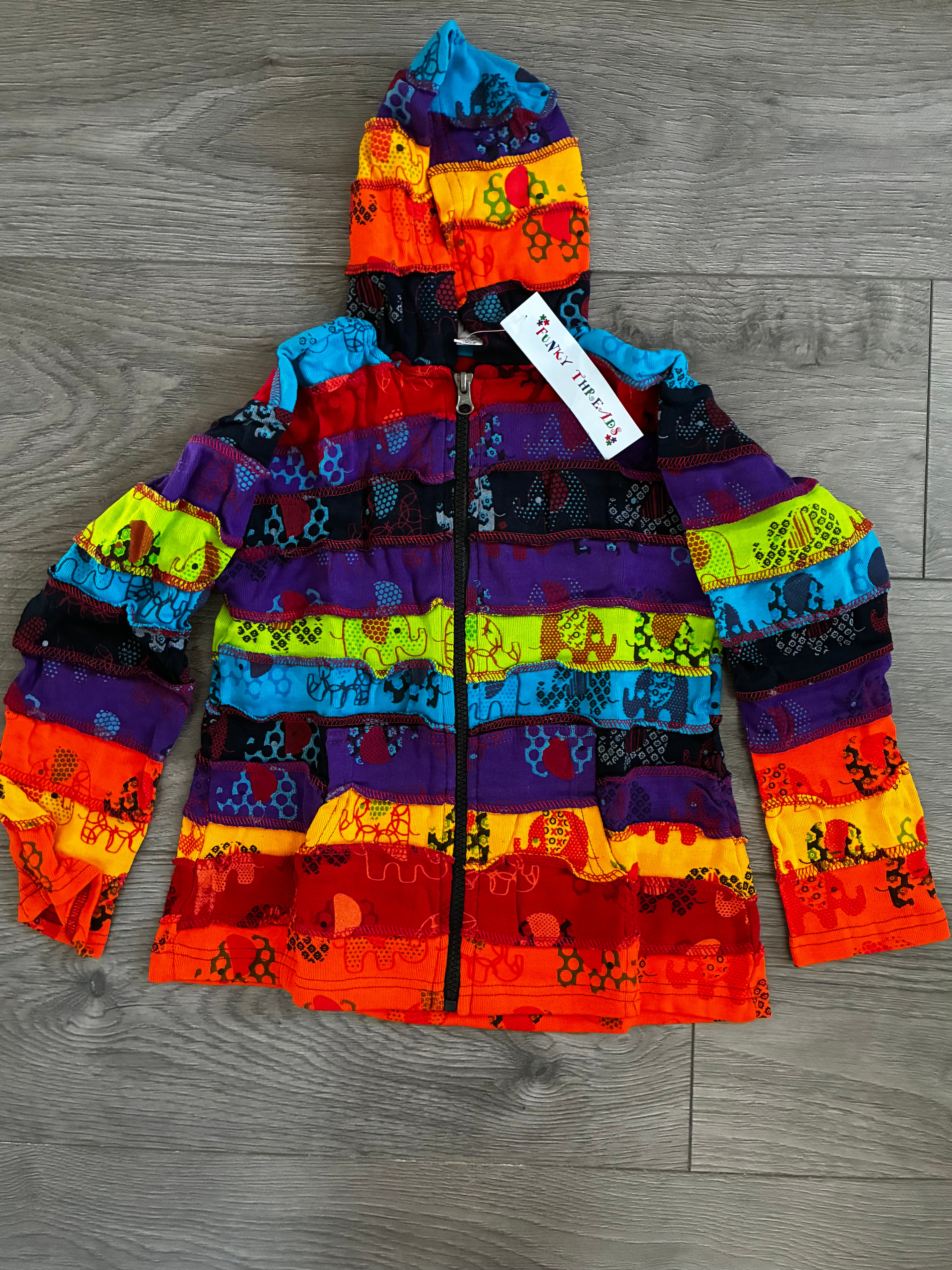 Rainbow Elephant Hoody (8-9yr)
