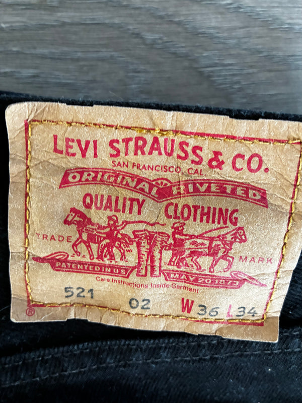Vintage Levi's 521, Black, W36, L34