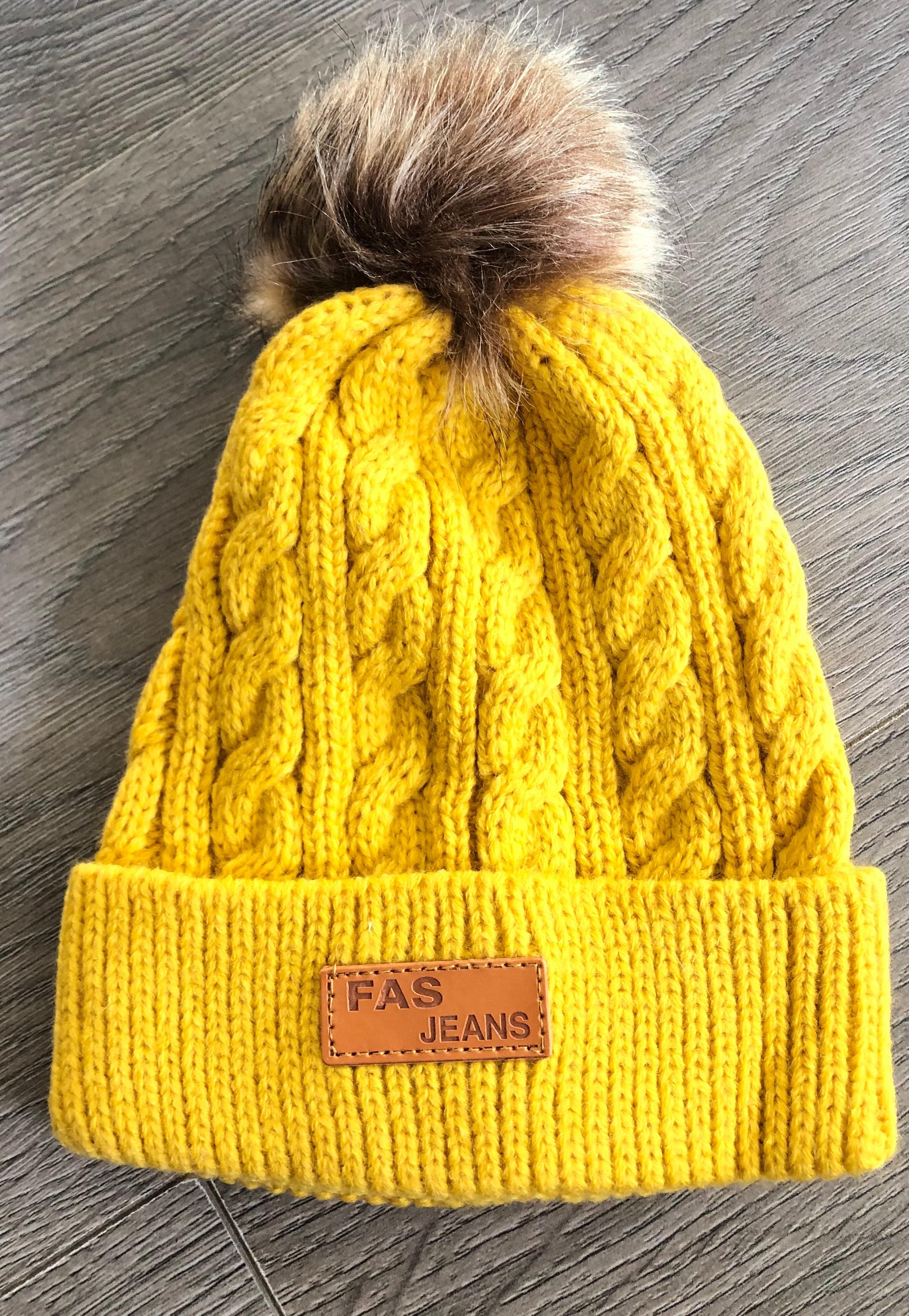 Children’s Yellow Bobble Hat - age 2-4ish