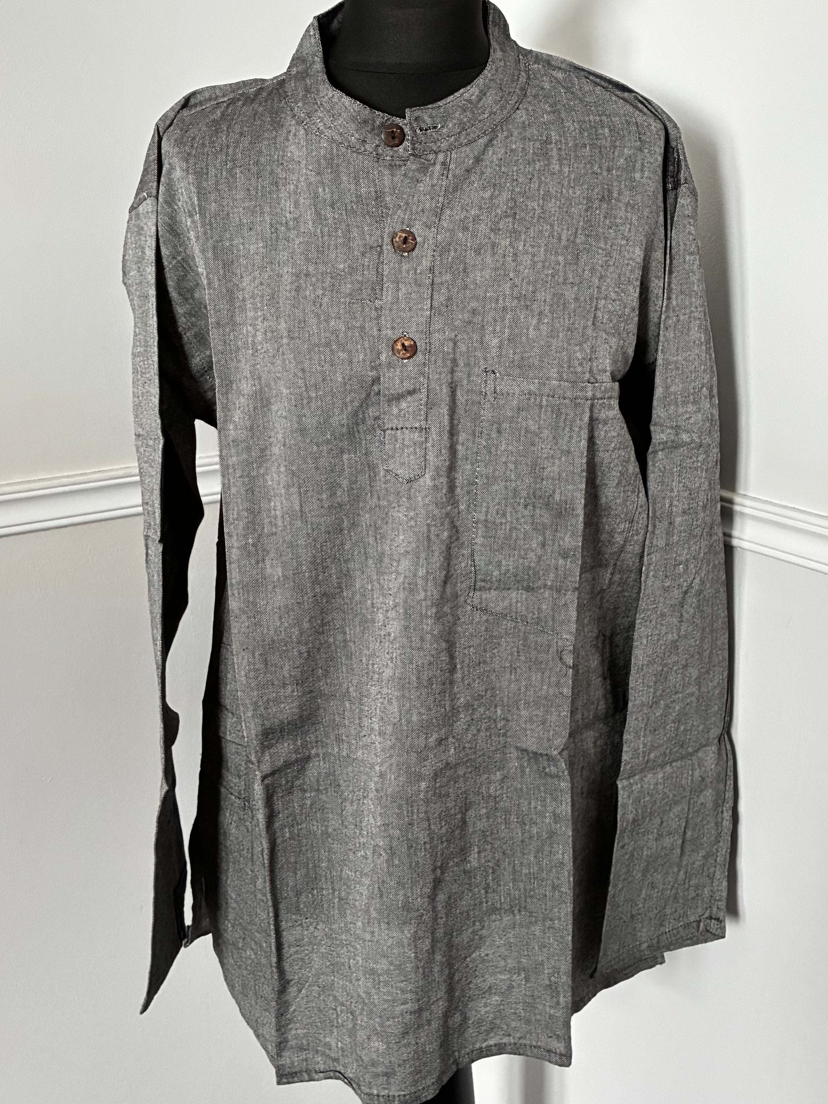 Grey Cotton Shirt, XXL