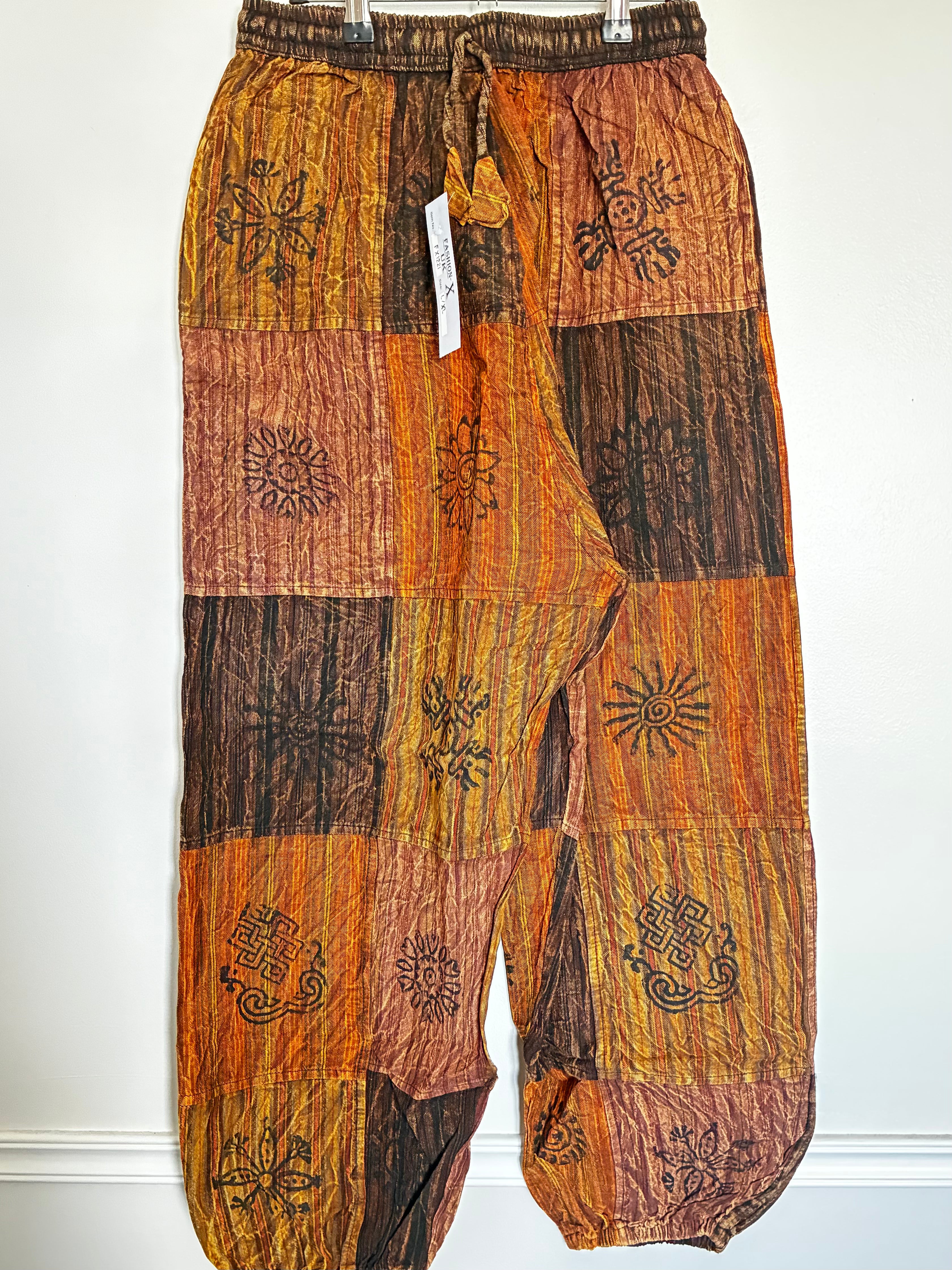 Patchwork Harem Trousers, L/XL