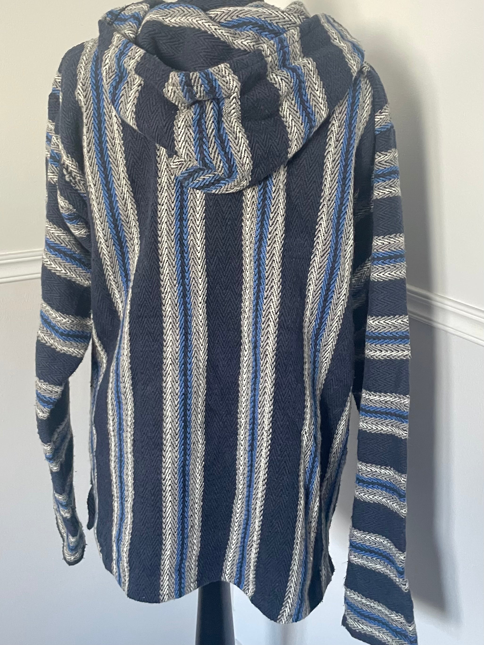 Blue/Grey Baja Hoodie, L