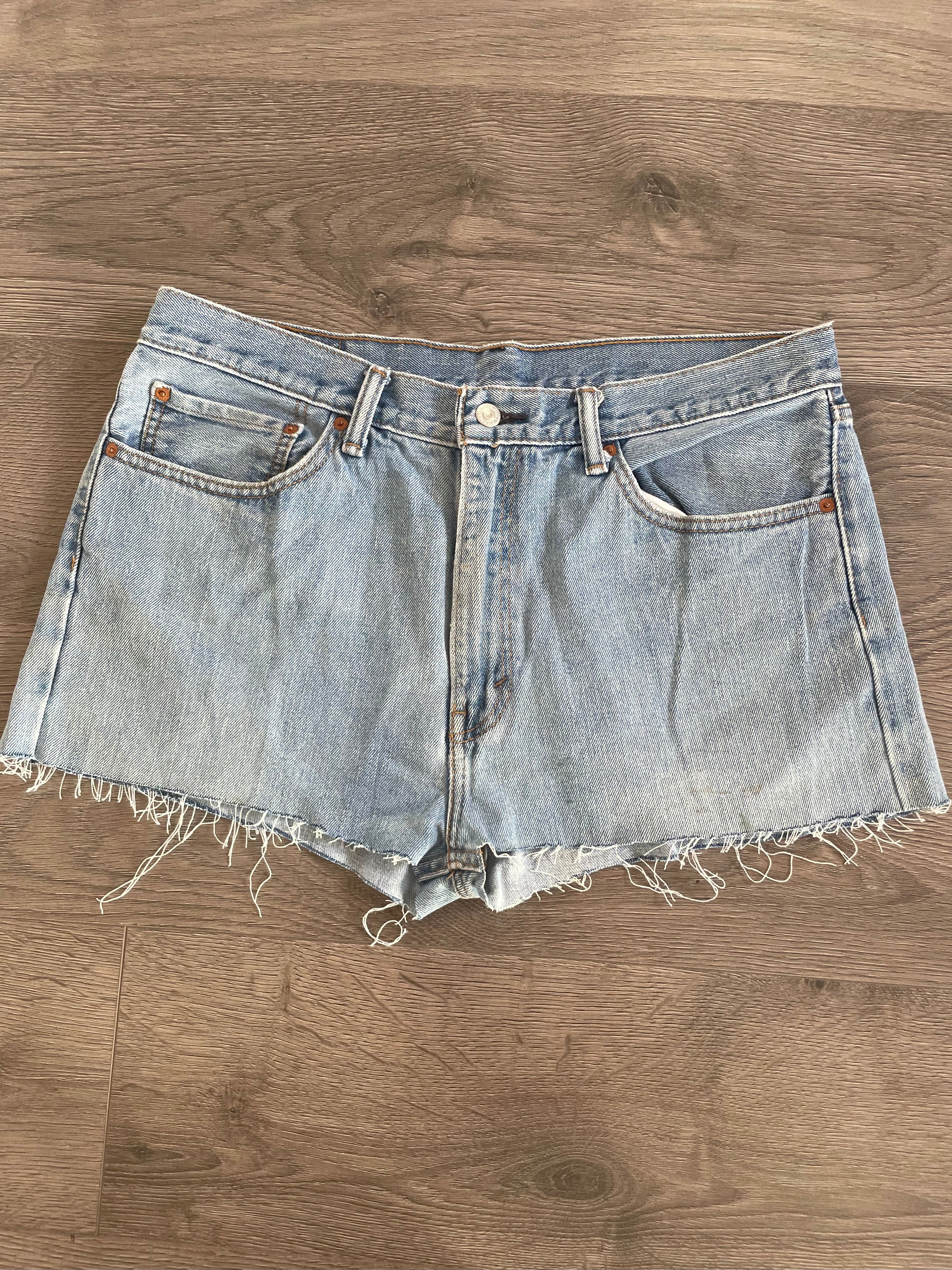 Vintage Up-cycled Levi's 505 Shorts, Blue, W37 L1