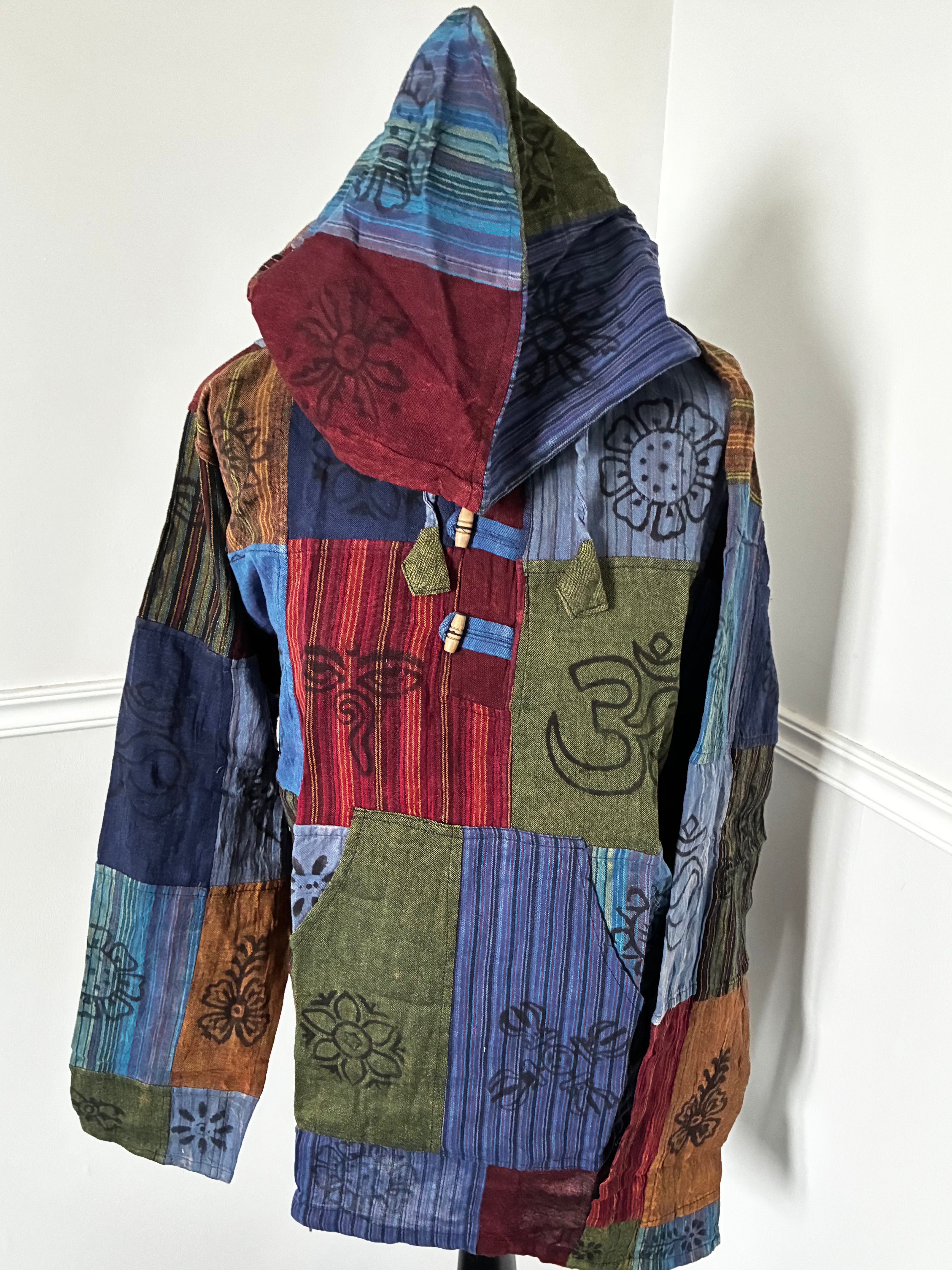 Patchwork Multi Hooded Shirt, M
