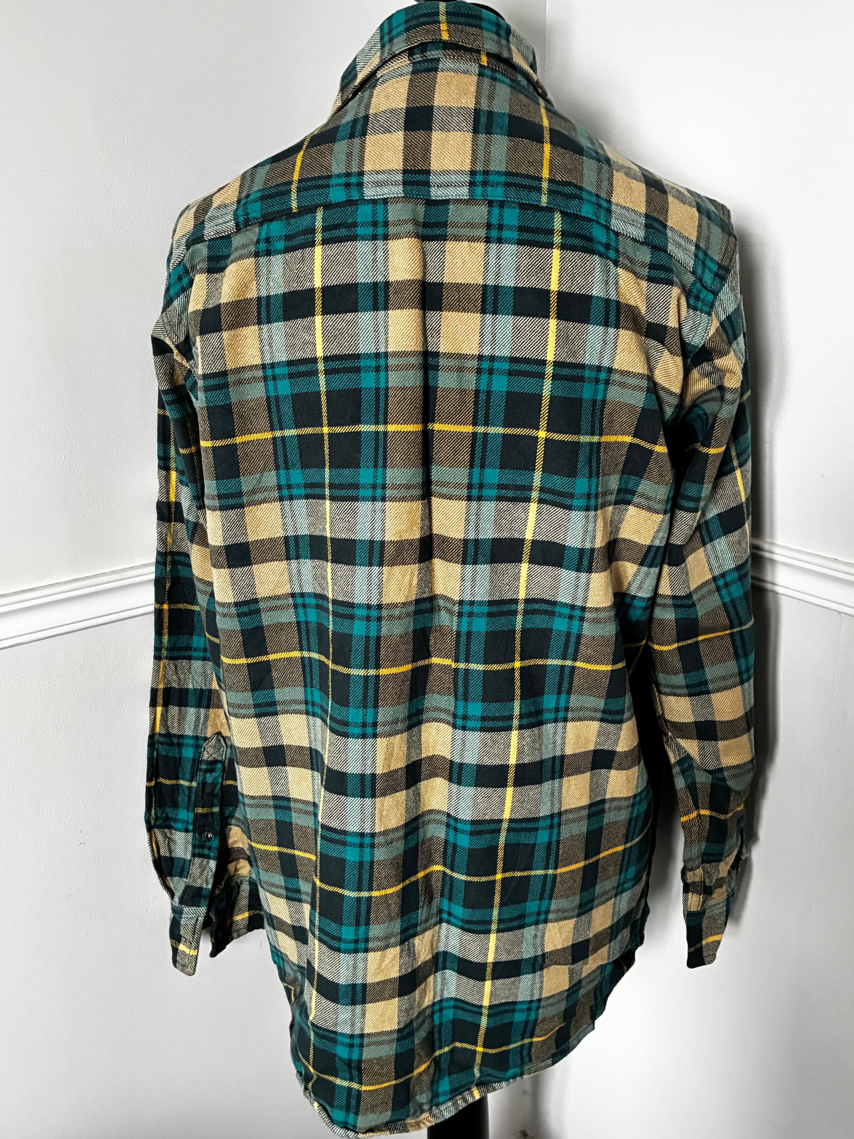Thick Blue/Yellow Checked Flannel, L