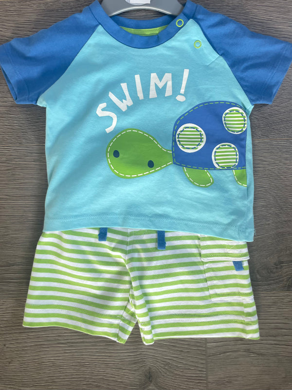 2 Piece Turtle T-Shirt Set, (3-6 mths)