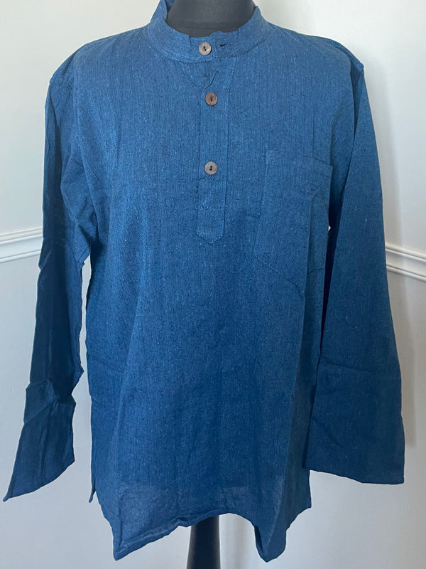Blue Cotton Shirt, S/M