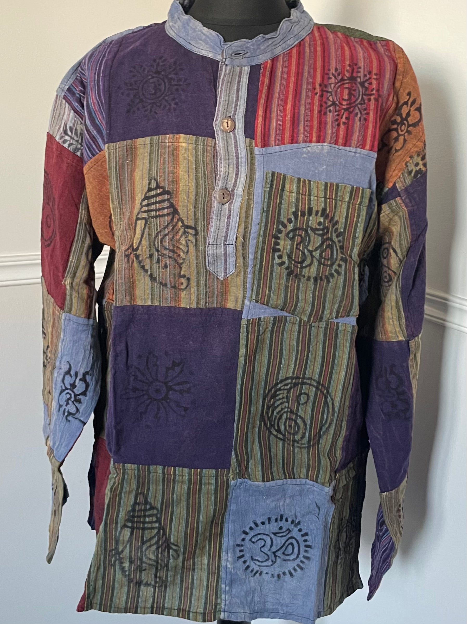 Patchwork Cotton Shirt, L