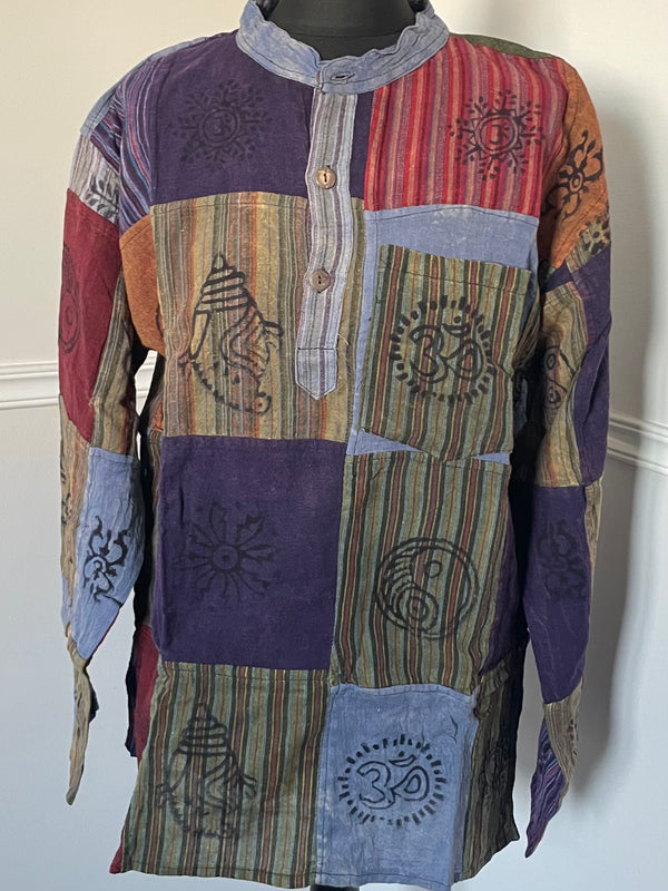 Patchwork Cotton Shirt, L