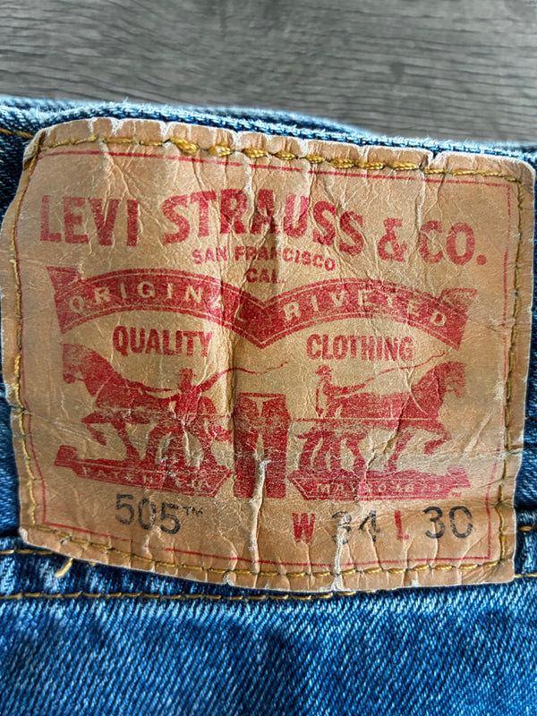 Vintage Levi's 505, Blue, Label - W34, L30, Actual Size - W35, L30