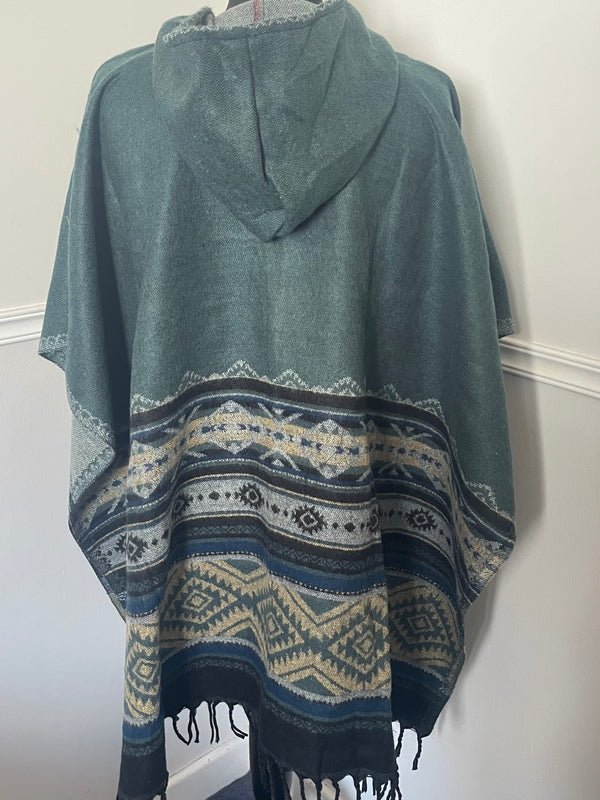 Cashmelon Poncho with Hood
