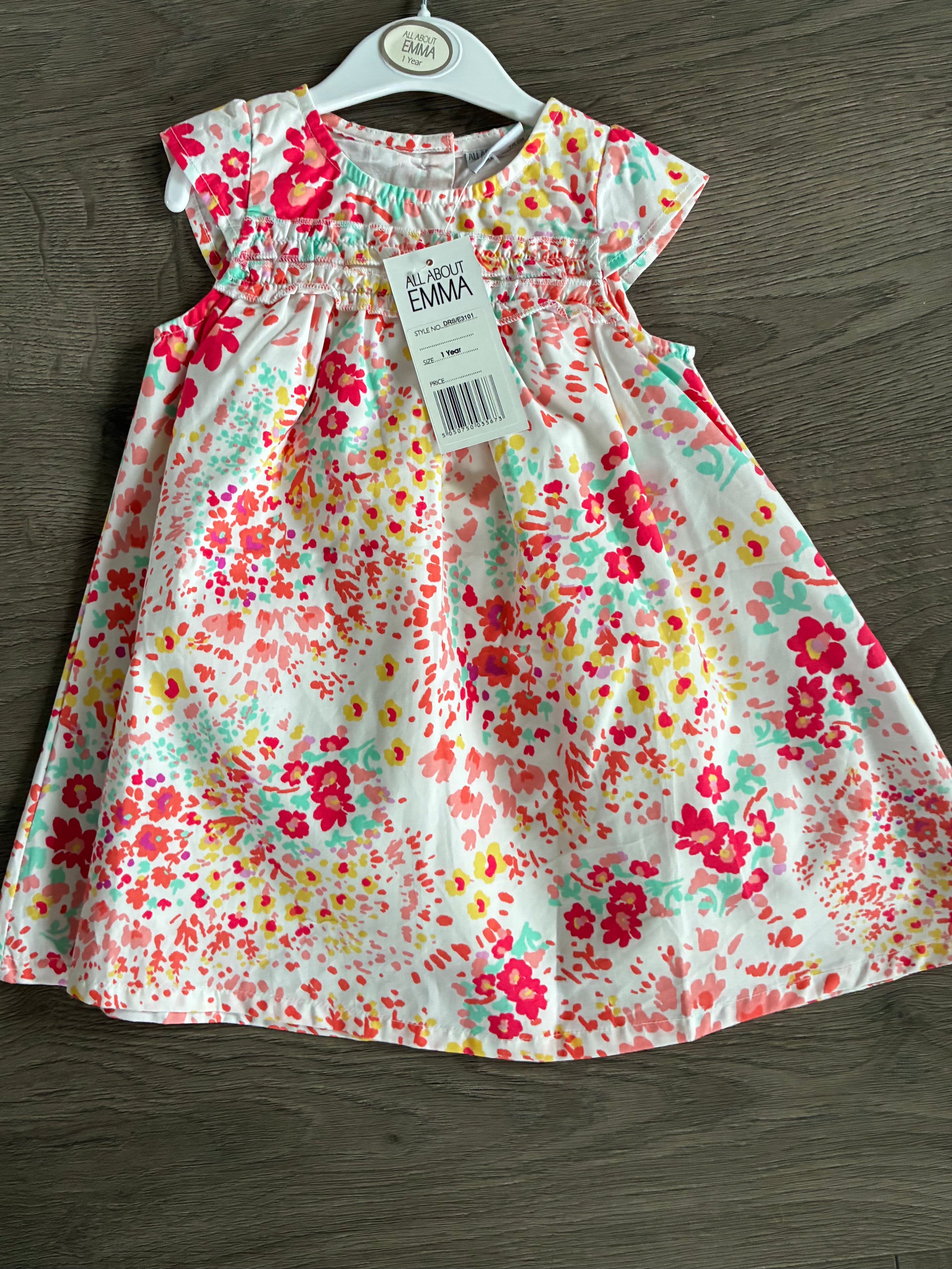 Pink flower dress (1yr)