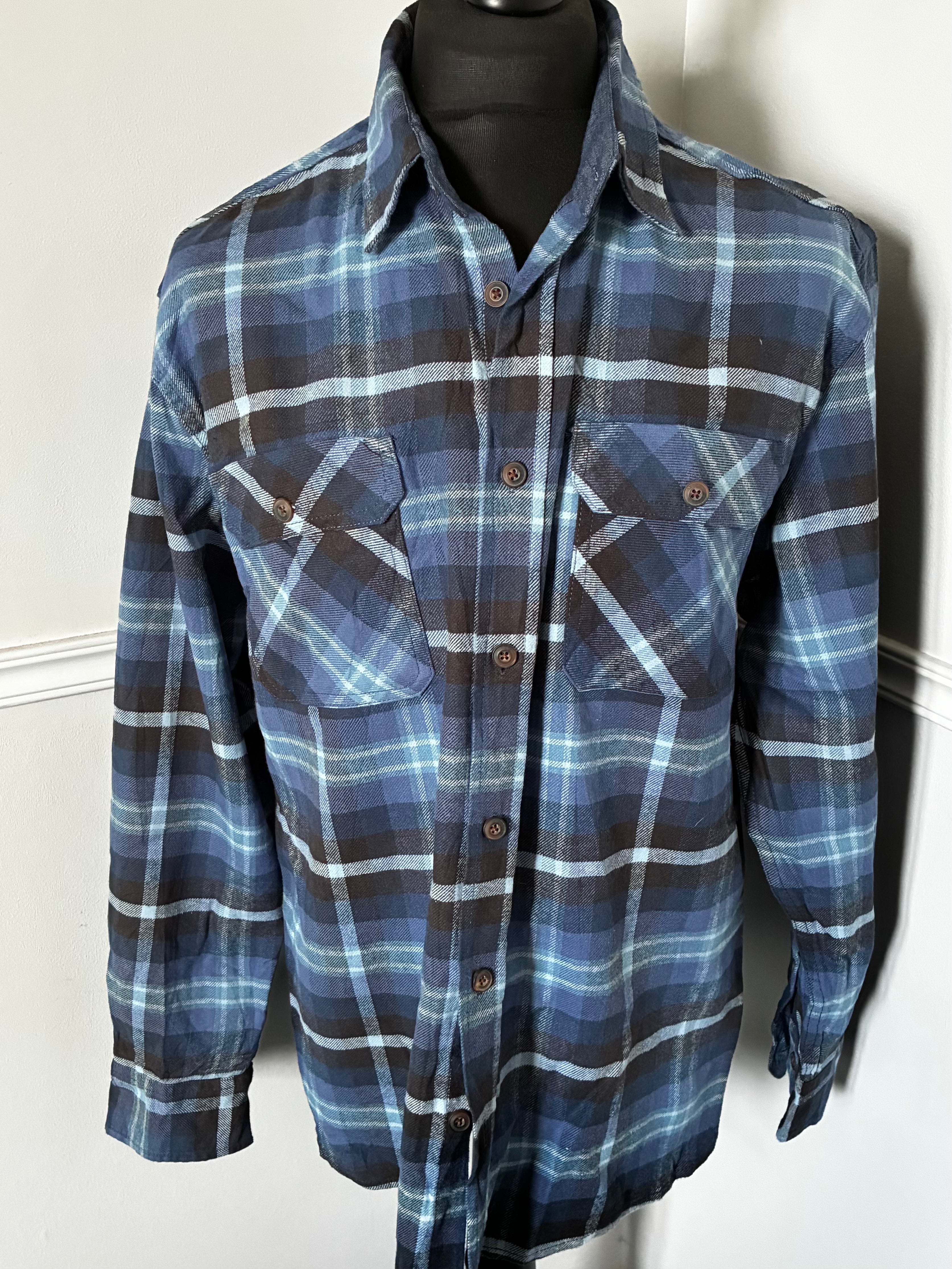 Thick Blue Checked Flannel, XL