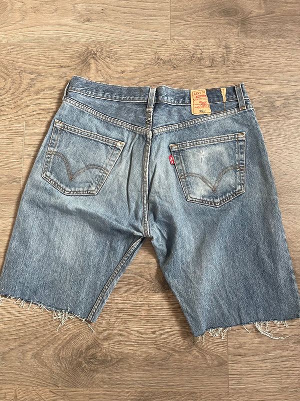Vintage Up-cycled Levi's 501 Shorts, Blue, W34 L9.5