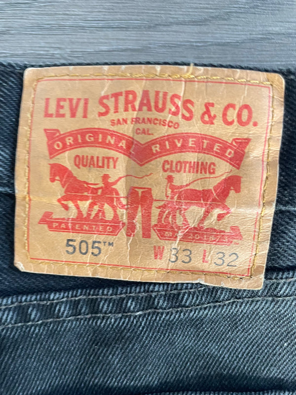 Vintage Levi's 505, Black, Label - W33, L32, Actual Size - W35, L33