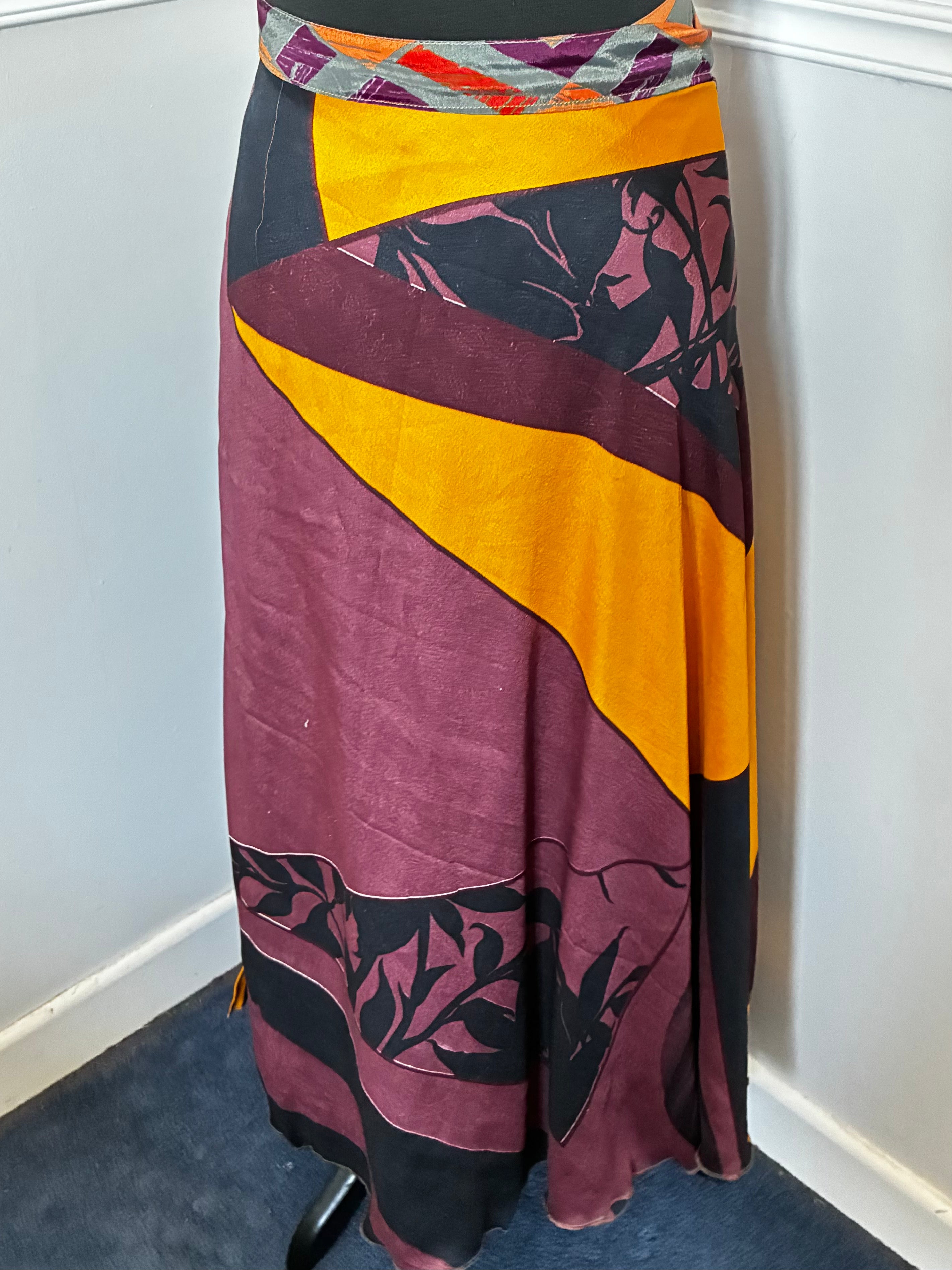 Recycled Saree Reversible Wrap Skirt