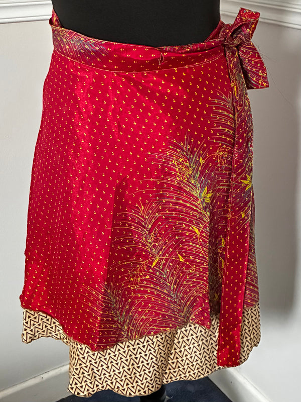 Recycled Reversible Wrap Saree Short Skirt