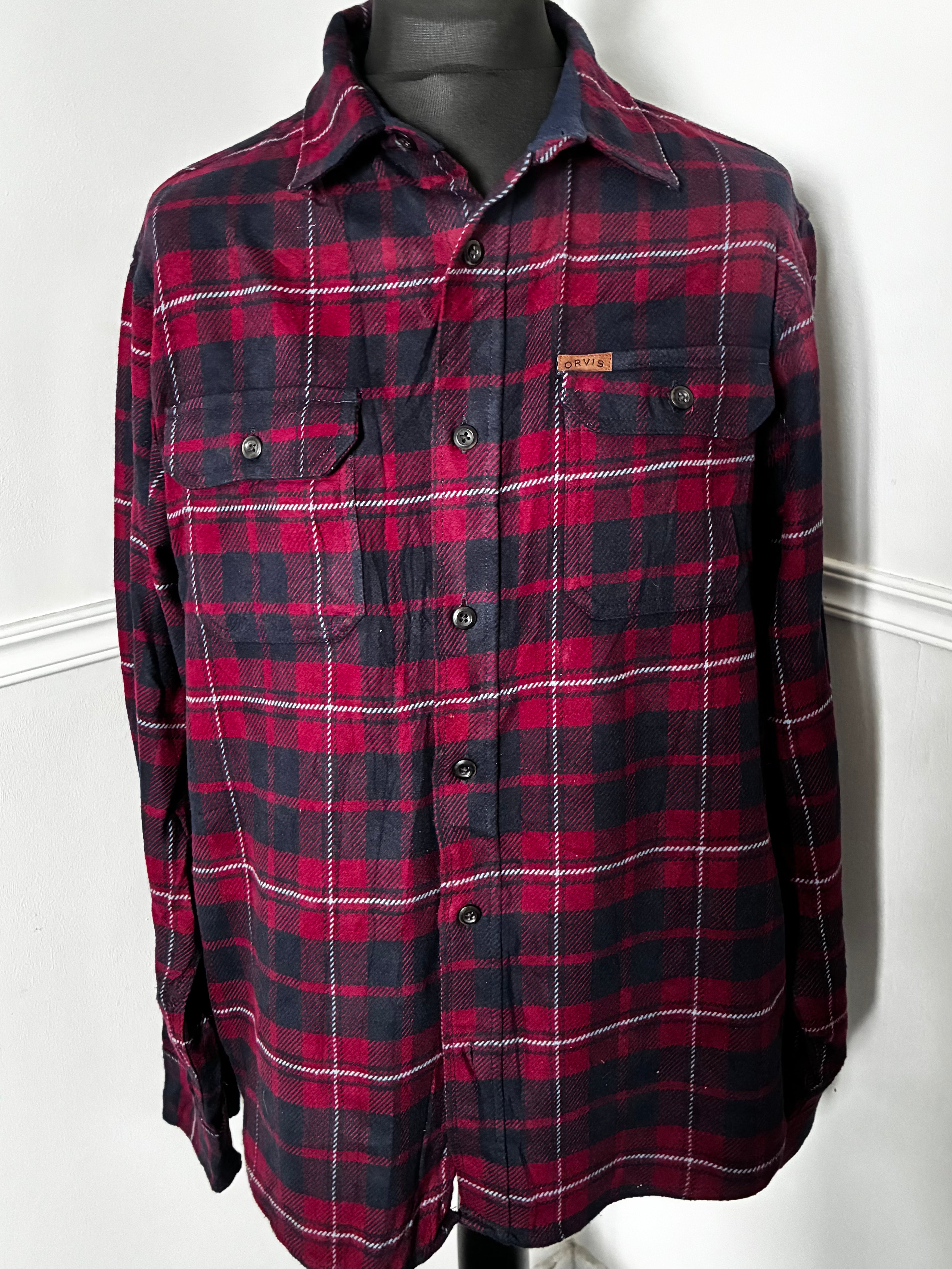 Thick Blue/Red Checked Flannel, L