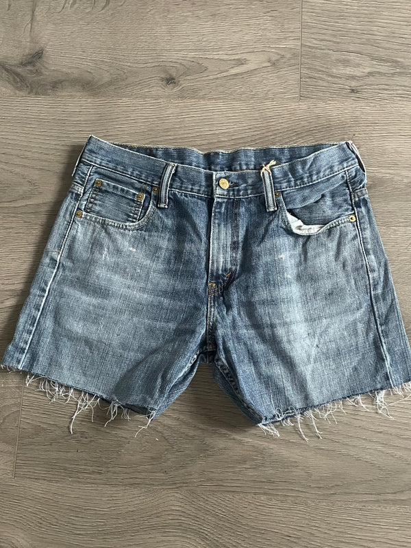 Vintage Up-cycled Levi's 569 Shorts, Blue, W33 L5
