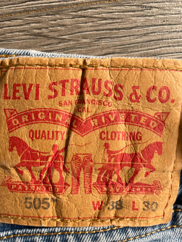 Vintage Levi's 505, Light Blue, Label - W38, L30, Actual Size - W36, L30