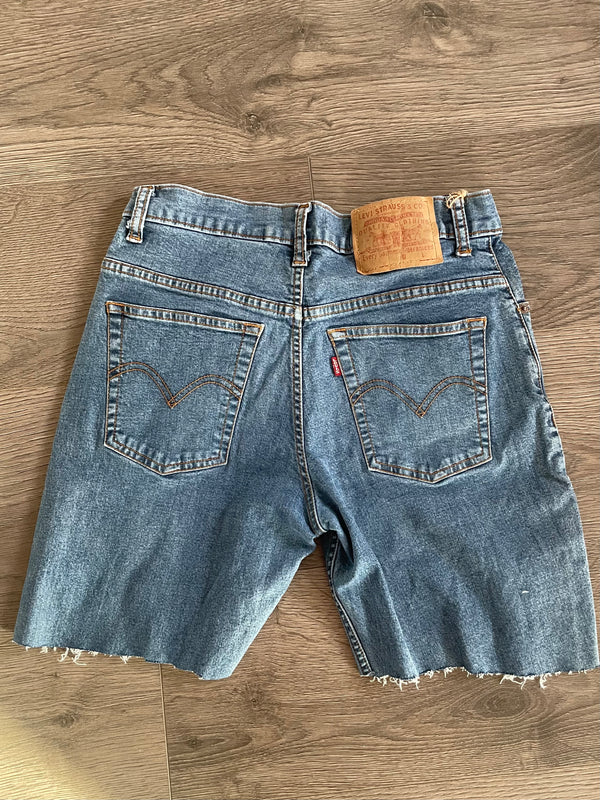 Vintage Up-cycled Levi's Shorts, Blue, W29 L6.5