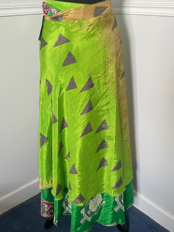 Recycled Saree Reversible Wrap Skirt