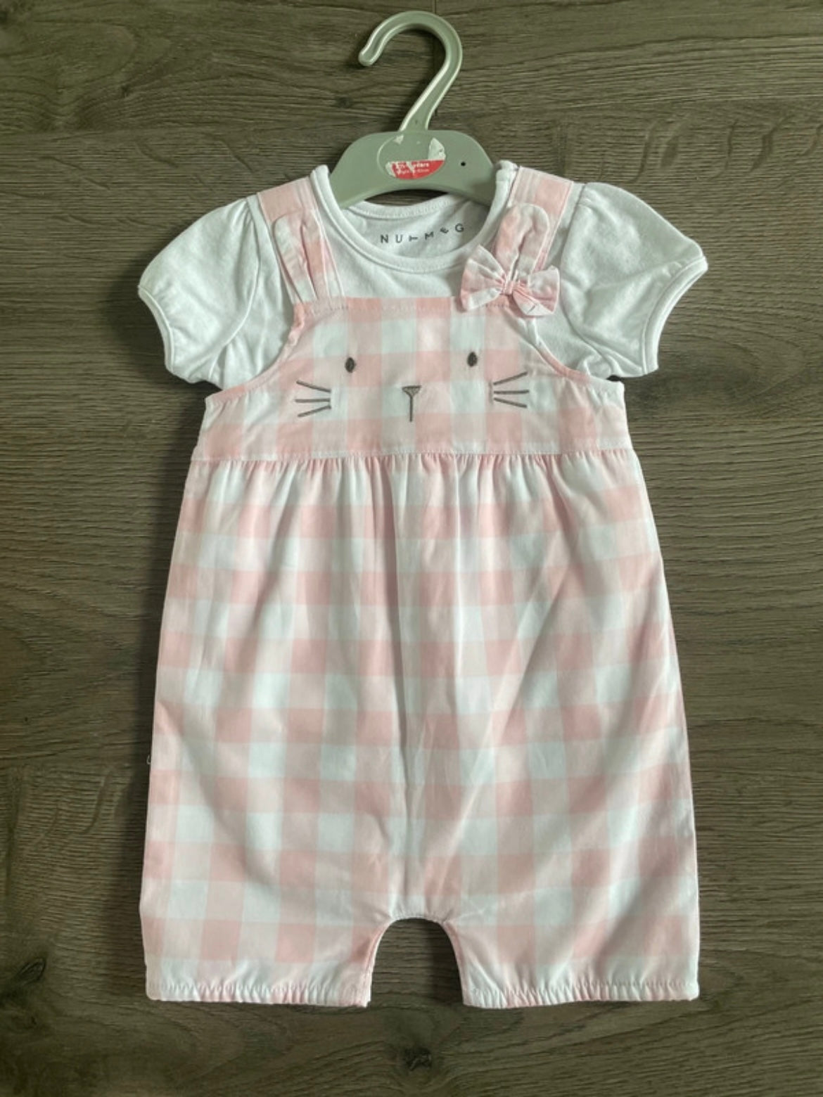 Rabbit Dungarees and White T Shirt (3-6mths)